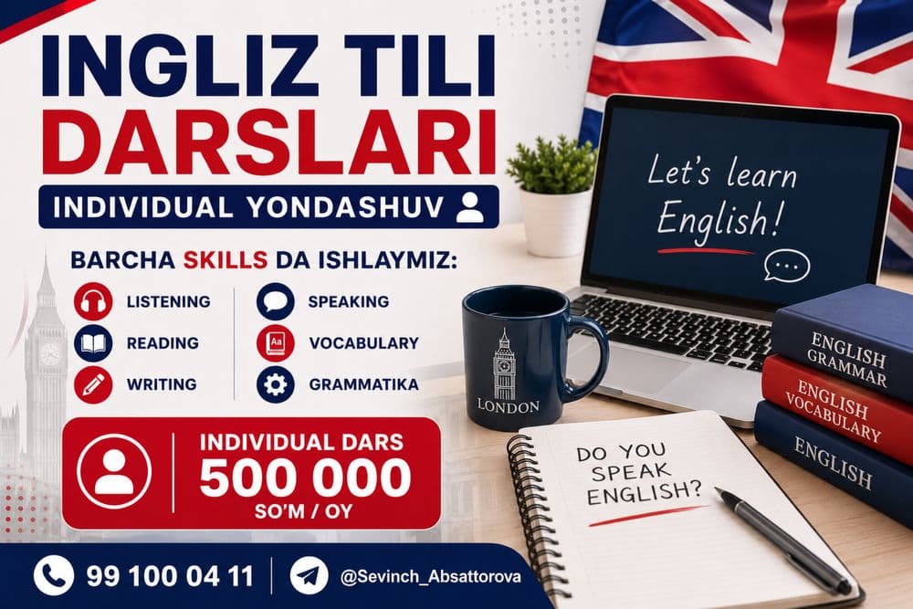 Ingliz tili individual online kursi