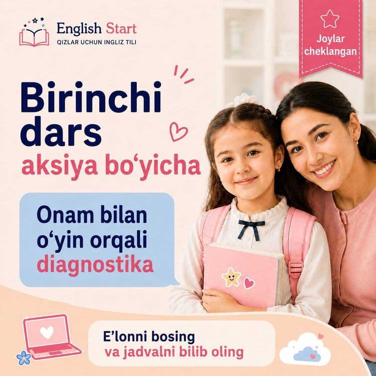 1-sinf oldidan 6–7 yoshli qizlar uchun ingliz tili | Onlayn — 4
