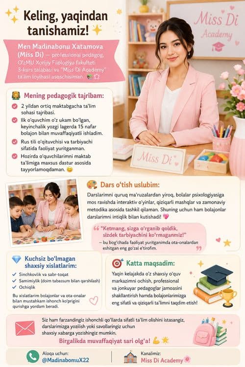 Miss Di Academy online va offline darslar — 1