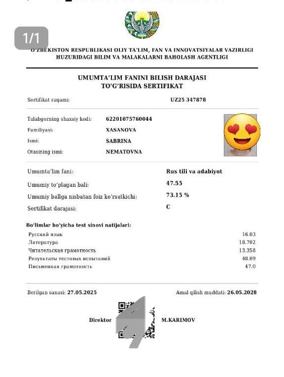 Milliy sertifikatga tayyorlov, Rus tili fanidan 100% natija — 4