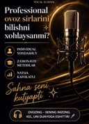 Individual vokal darsi, hamma yoshdagilar uchun sifatli va qulay narxd