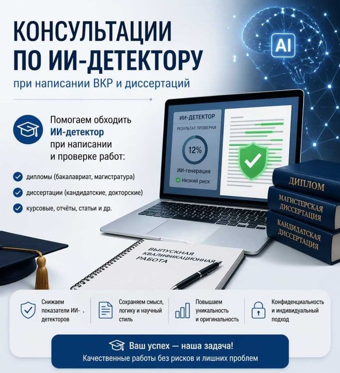 Помощь по обходу ИИ (si, al-детектора). Магистрам, докторантам — 1