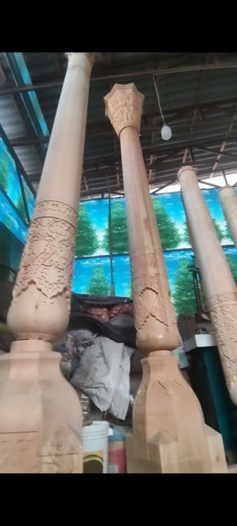 Milliy ustunlar tayyorlash hizmati yogʻoch ustunlar naqshli ustunlar — 2