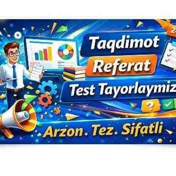 Kurs ishlari, Referat va Slaydlar tayyorlash / Insho va Matn terish — 2
