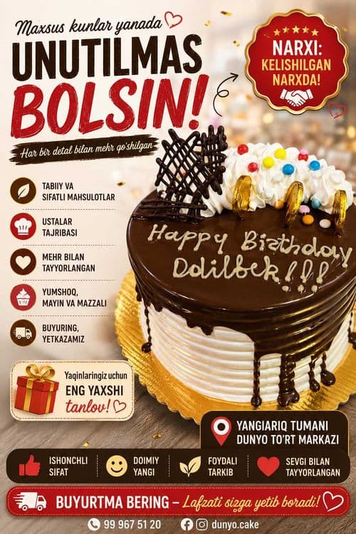 To'ylar va marosimlar uchun buyurtma asosida to'rtlar — 3