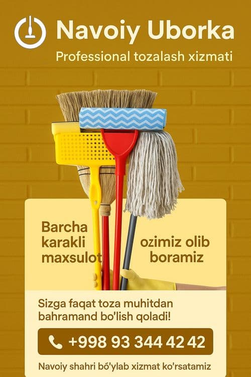 Navoida uborka xizmati 24/7 — 2