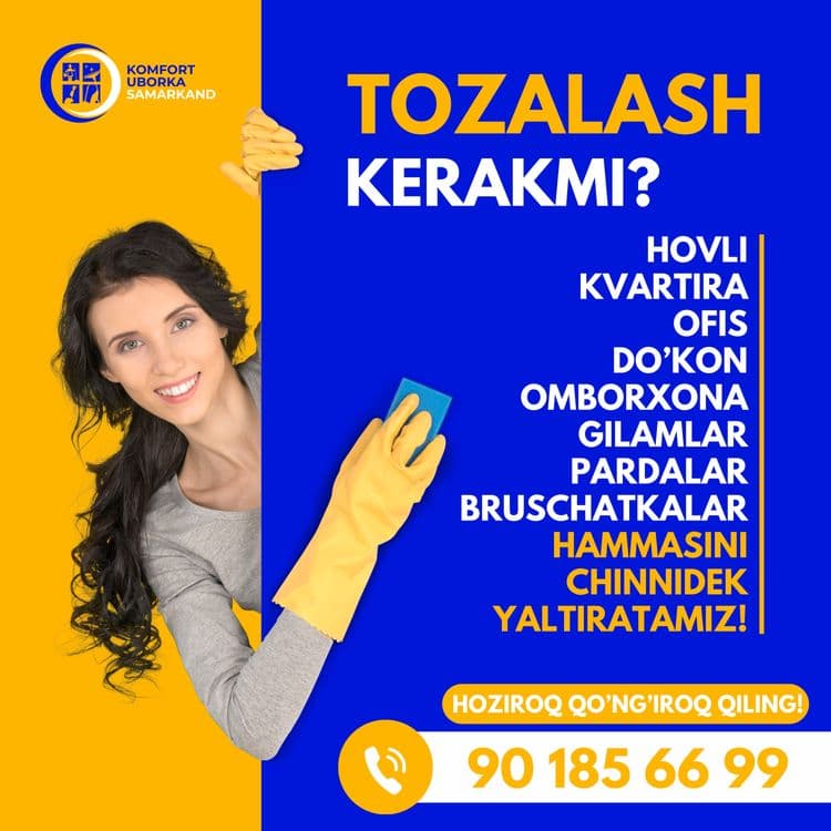 Uborka, klining xizmati! Uy, ofis, hovlilarni tozalaymiz! — 1