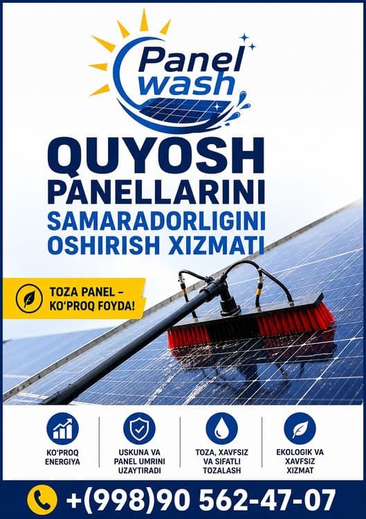 Quyosh panel yuvish xizmati — 2