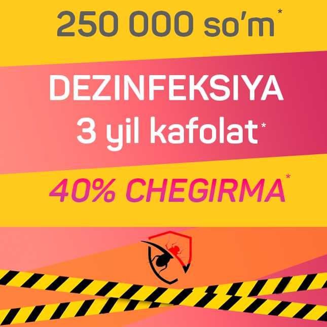Dezinfeksiya klop klapa tarakan burga chivin pashsha chayon ilon mogor — 2