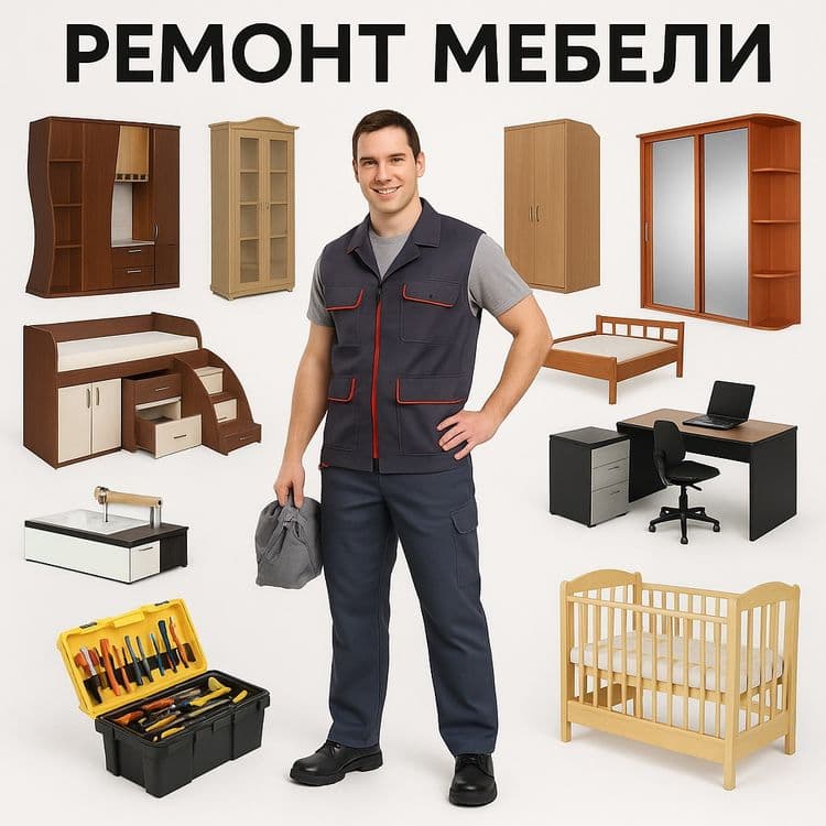 Ремонт мебели. Выезд на дом. Ремонт дивана. Ремонт шкафа купе — 1