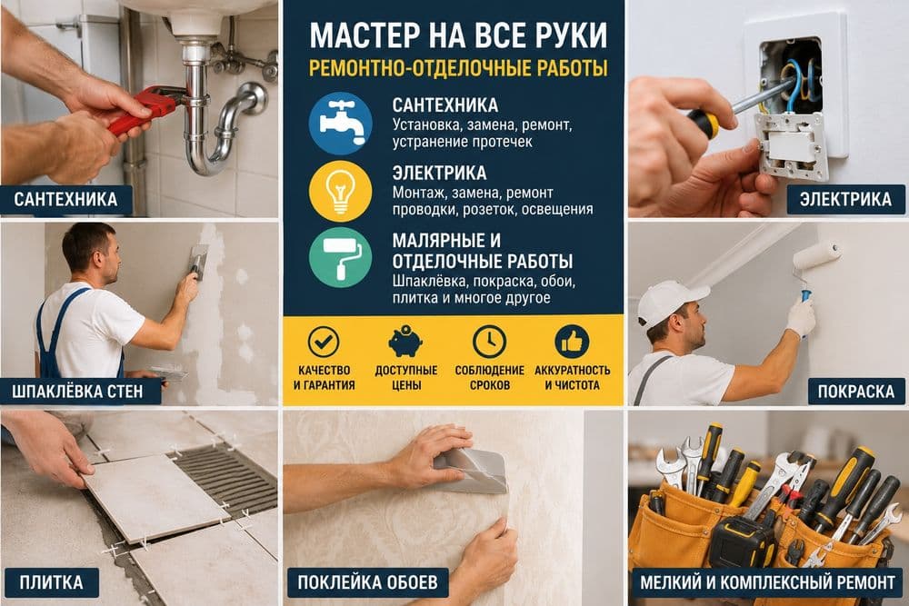 «Мастер на час | Сантехник | Электрик | Маляр | Мелкий и комплексный р — 1