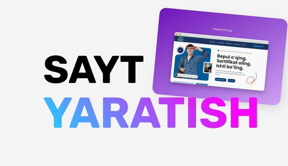 Sayt yaratish xizmati | Zamonaviy web saytlar | Создание сайта от 300$ — 1