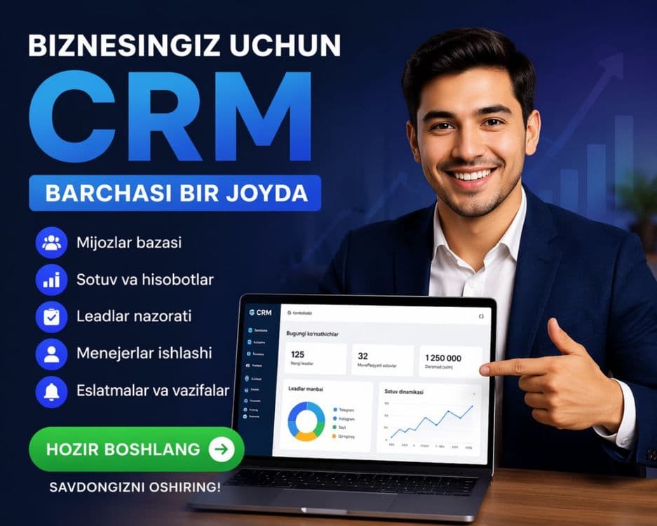Biznesni avtomatlashtirish, CRM tizimi, Bitrix24, Amocrm, Moysklad — 1