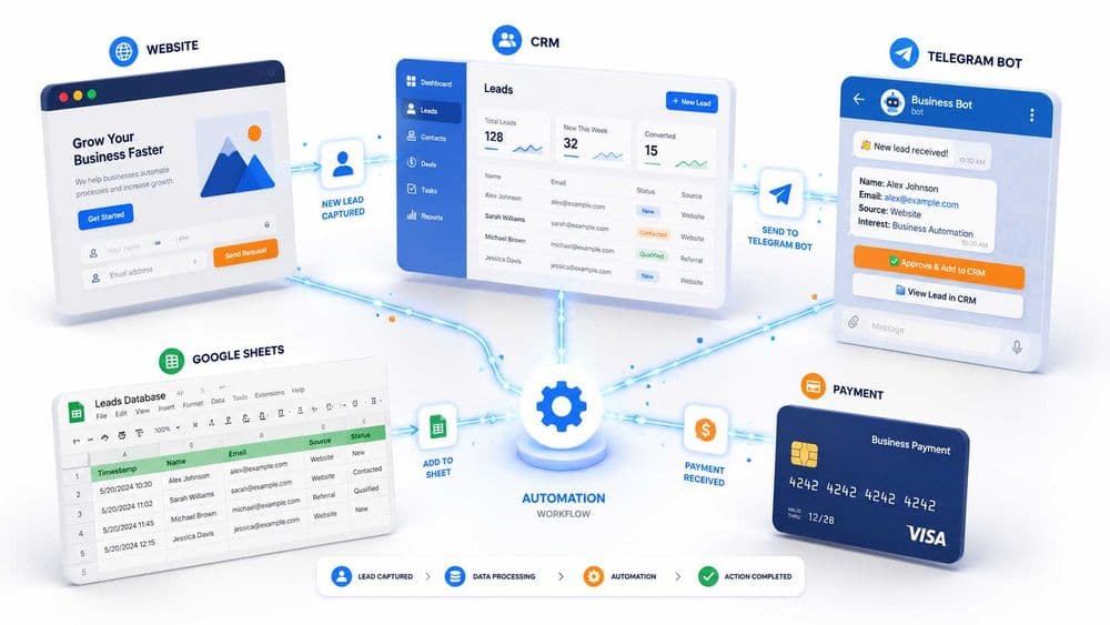 Автоматизация бизнеса. Интеграции CRM, Google Sheets, сайтов и ботов — 1