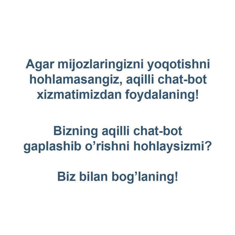 AI Chat-Bot: Mijozlarga 24/7 avtomatik xizmat ko‘rsating — 7