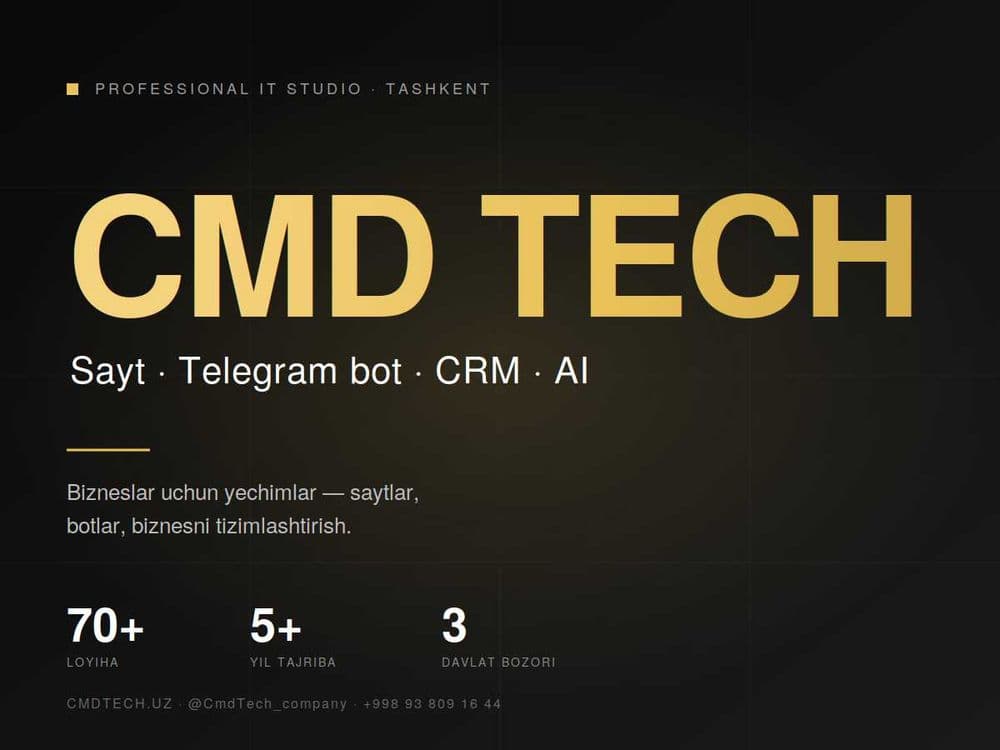 Professional veb-sayt va Telegram bot ishlab chiqish | CMD TECH — 1