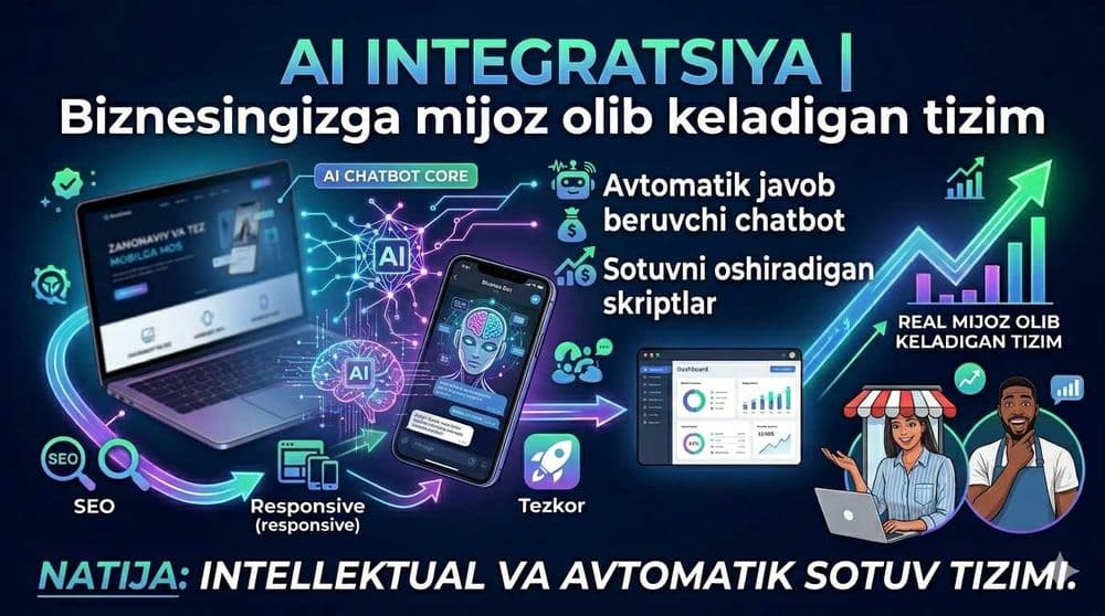 Website + Telegram Bot + AI | Biznesingizga mijoz olib keladigan tizim — 4
