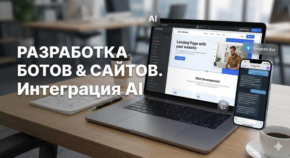 Разработка от 1 дня Teleg-ботов с AI, Сайты, автоматизация для бизнеса — 1