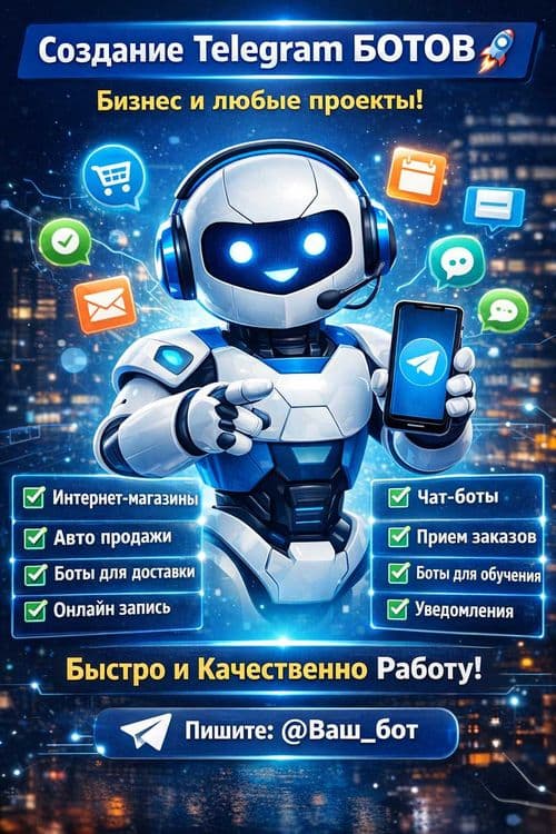 telegram plotformasida xar xil sohalarda bot yaratish xizmati — 1
