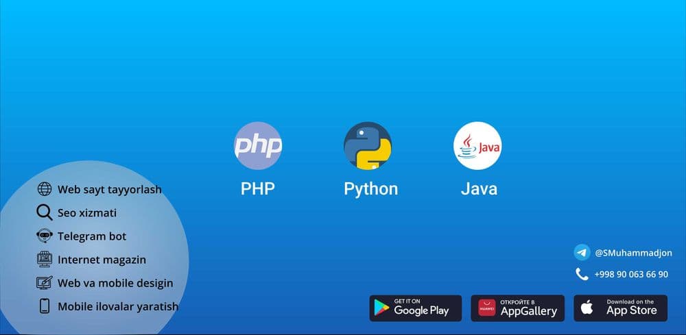 Dasturlash xizmatlari Web sayt va mobil ilova yaratish — 2