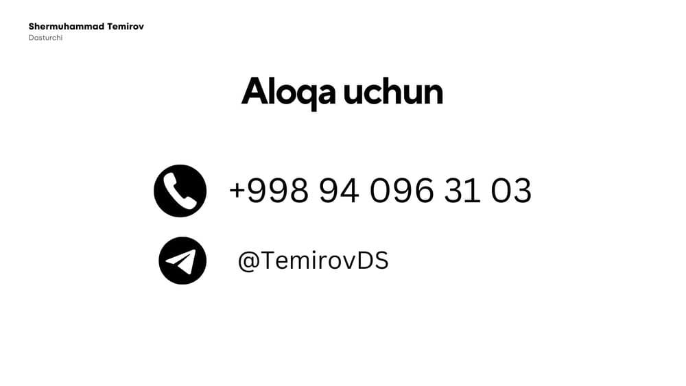 Telegram Bot Yasash | Sayt Yaratish | Online Do‘kon | Mobil Ilova — 6