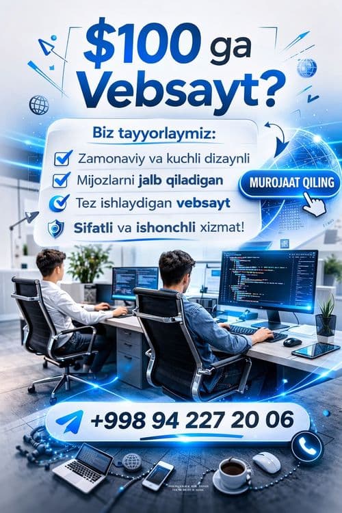 Разработка веб-сайтов / web-sayt yaratish/ telegram bot / mobil ilova — 1