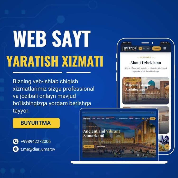 Разработка веб-сайтов / web-sayt yaratish/ telegram bot / mobil ilova — 4