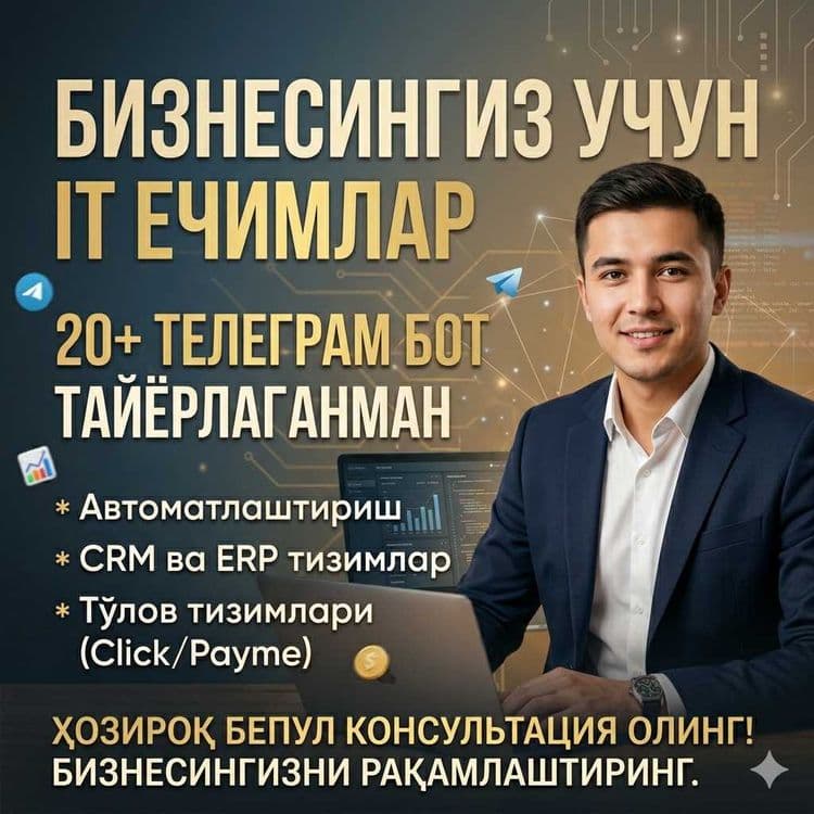Professional IT Yechimlar: Web-saytlar, Mobil Ilovalar va Botlar