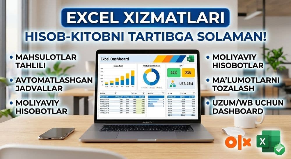 Excelda professional jadvallar va hisobotlar tayyorlash — 1