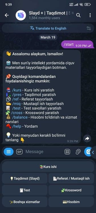 Telegram Bot Yasash Xizmati | Телеграм Бот Ясаш Хизмати — 4