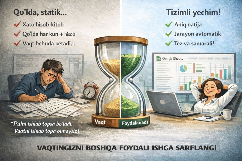 Google Sheets va Excelda Biznesni Avtomatlashtirish — 1