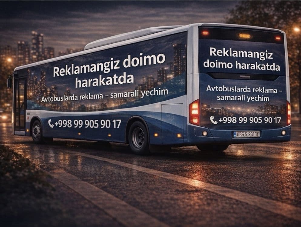 Avtobuslarda reklama xizmati / Рекламный услуги на автобусах — 1
