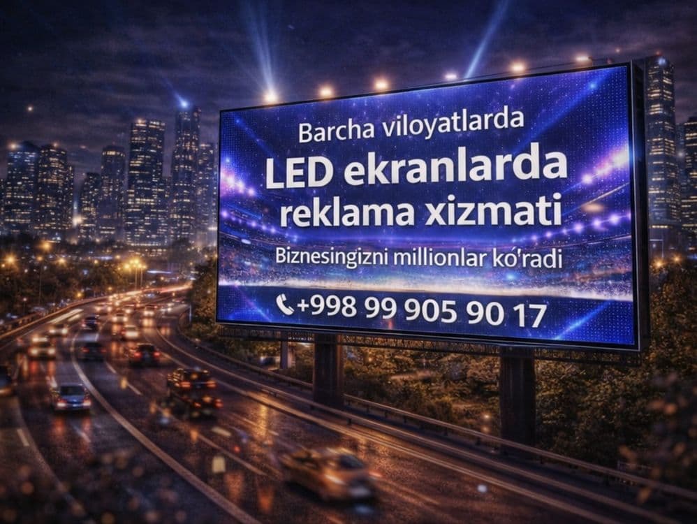 LED Ekranlar Jizzax shaxar markazlarida | Реклама на ЛЕД Экранах — 1