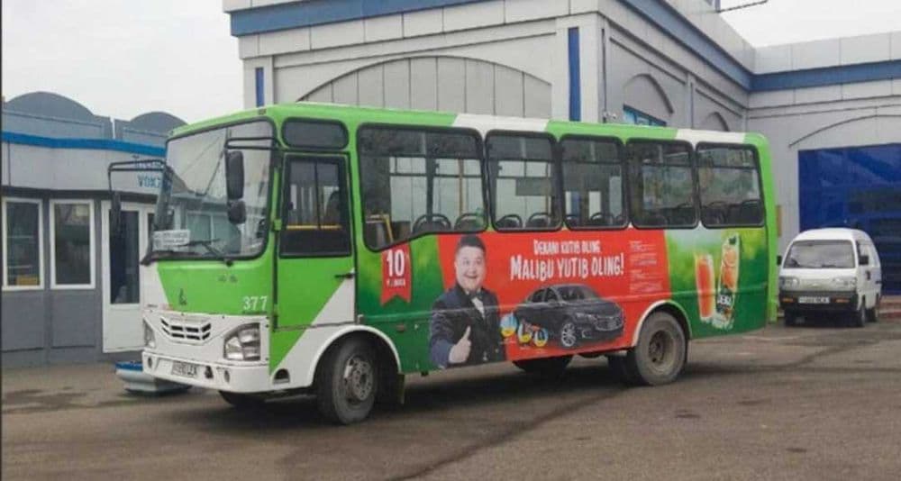 Avtobuslarga reklama joylash xizmati /Реклама на автобусах в Намангане — 2
