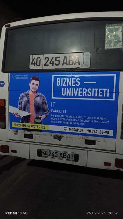 Avtobuslarga reklama joylash xizmati /Реклама на автобусах в Намангане — 5