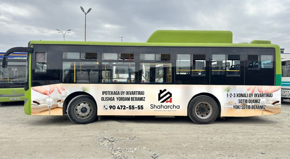 Samarqandda avtobuslarda reklama joylashtirish // tashqi reklama — 1