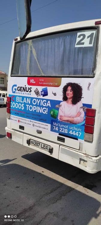 Avtobuslarda reklama xizmati.Рекламаное услуги на Автобус. — 3