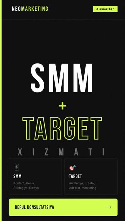 SMM Target xizmatlari | Tashkent
