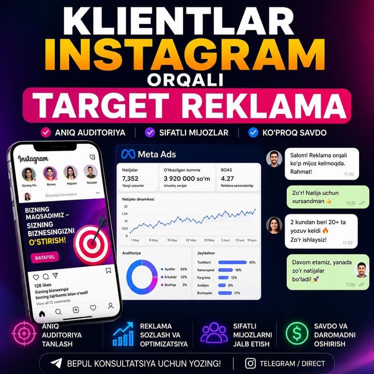 Targetli reklama — biznesingizga ko'proq mijozlar. Таргетированная рек — 2