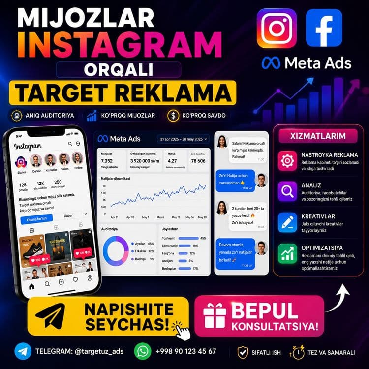 Targetli reklama — biznesingizga ko'proq mijozlar. Таргетированная рек — 3