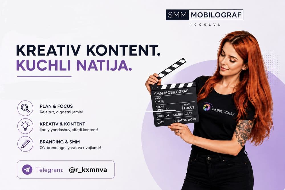 Qiz bola Smm target mobilograf — 1