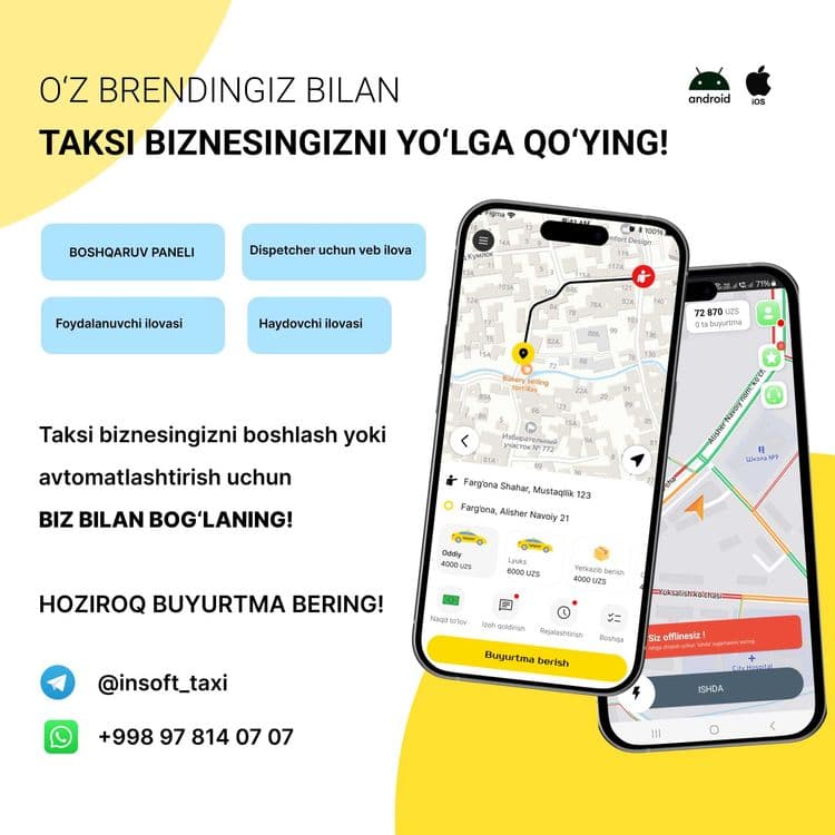 Taxi biznesini xohlaysizmi? Biz barchasini tayyor qilib beramiz! — 1
