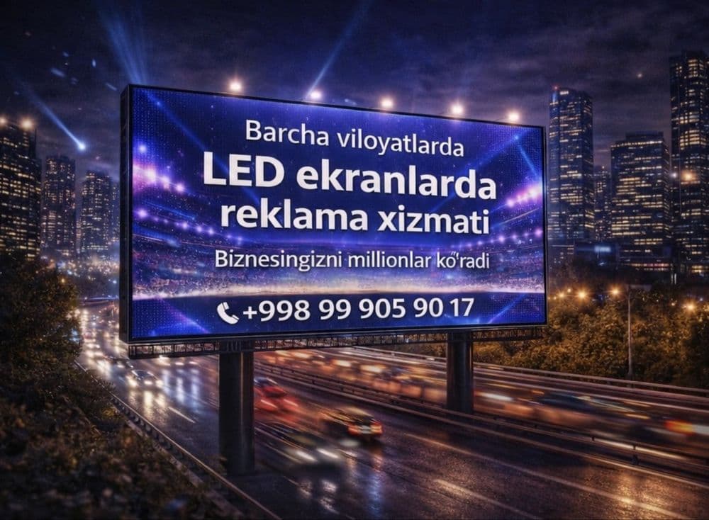 Farg'onada Led ekran Bilbord reklama | Реклама на Лед Экраны и Билборд — 3