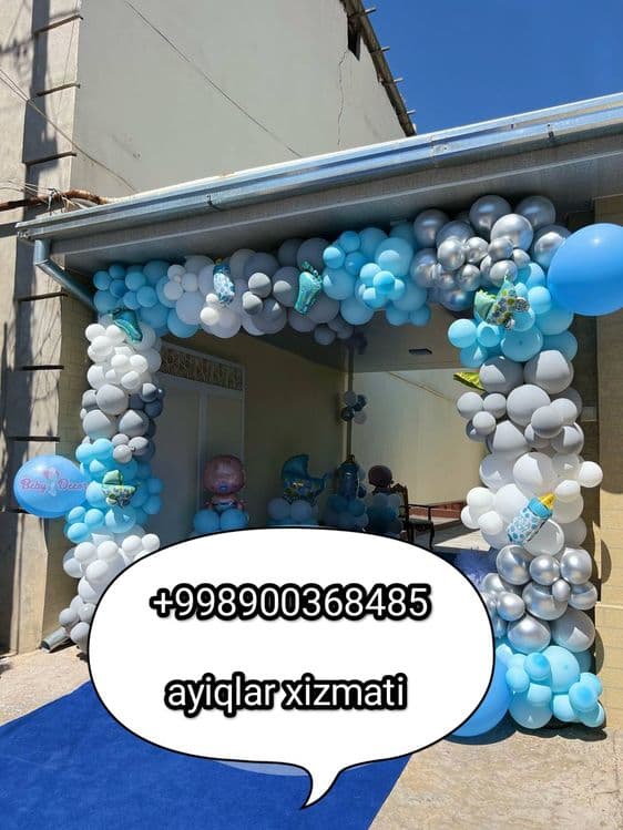 Оформление шарами оформления шарики медведь день рождения — 6