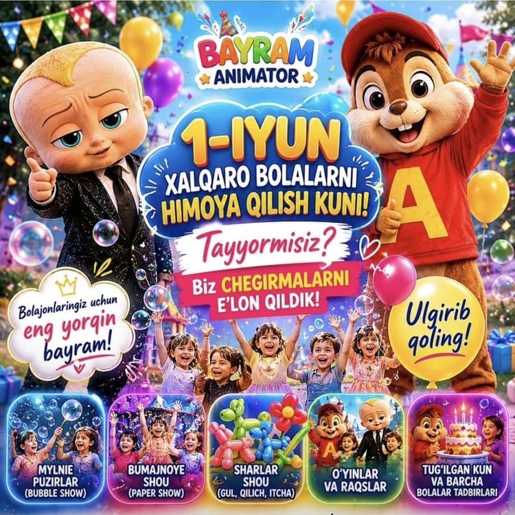 Animator ayiq raddomdan chiqarish xizmati kalonka podyezd bezash
