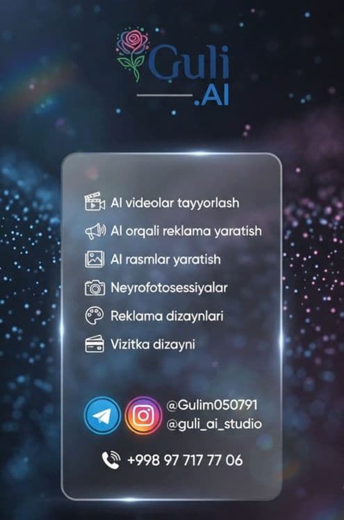 Ai Sun’iy intellekt yordamida  videolar tayyorlab beramiz! — 1