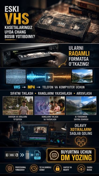 VHS kasetalarni raqamlashtirish xizmati