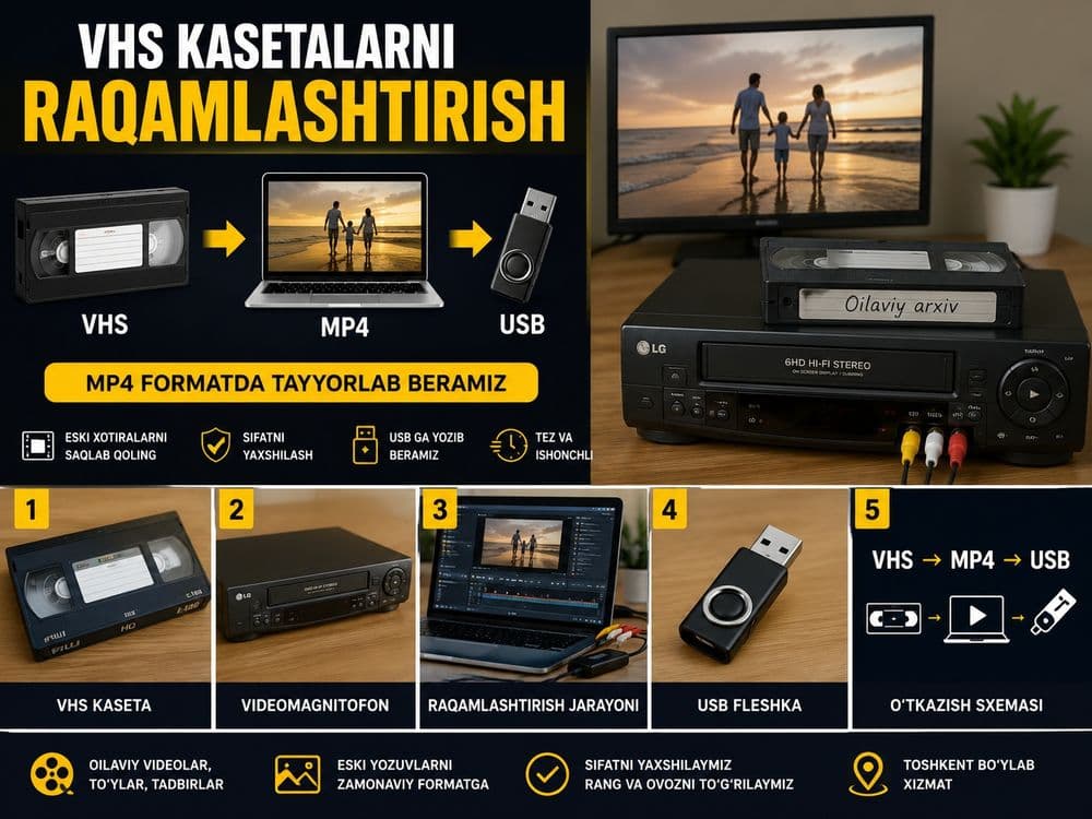 VHS kasetalarni raqamlashtirish xizmati — 2
