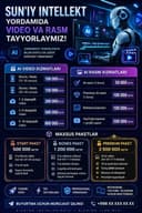 AI Video va Rasm Tayyorlash Xizmati