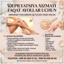 Depilyatsiya xizmati faqat ayollar uchun
